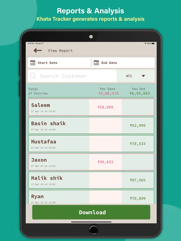 Khata Tracker Business Ledger iPad 应用截图