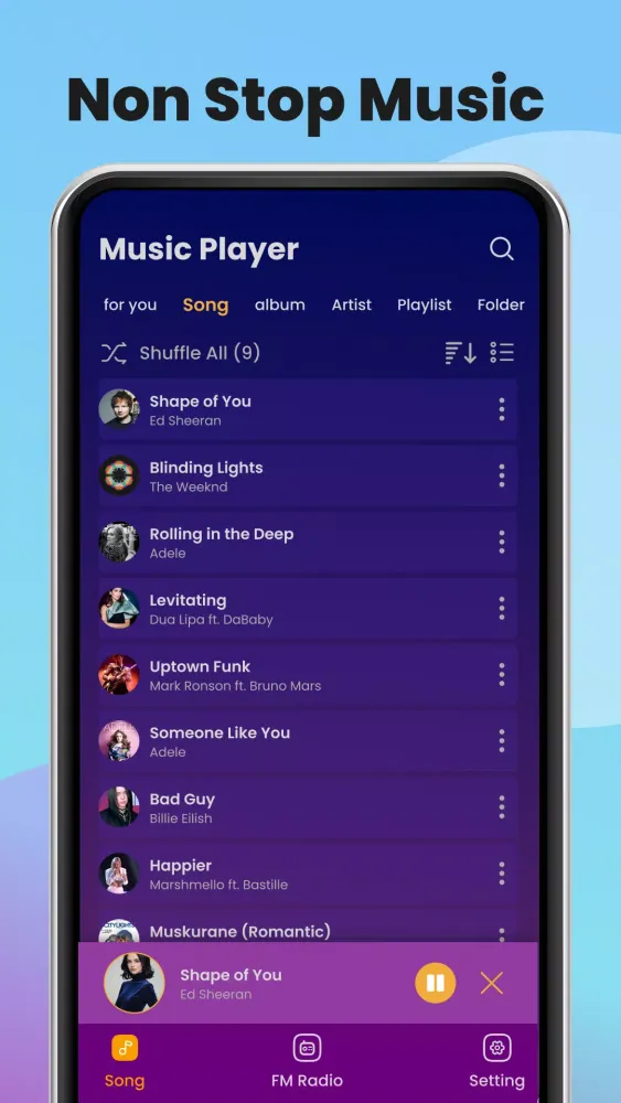 Captures d'écran de Music Player