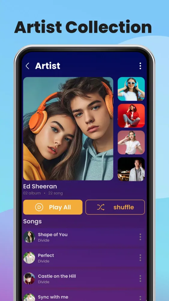 Captures d'écran de Music Player