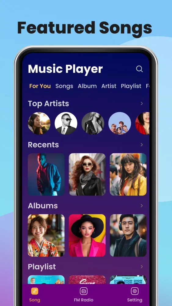 Captures d'écran de Music Player