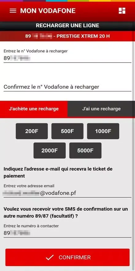 Zrzuty ekranu Mon Vodafone