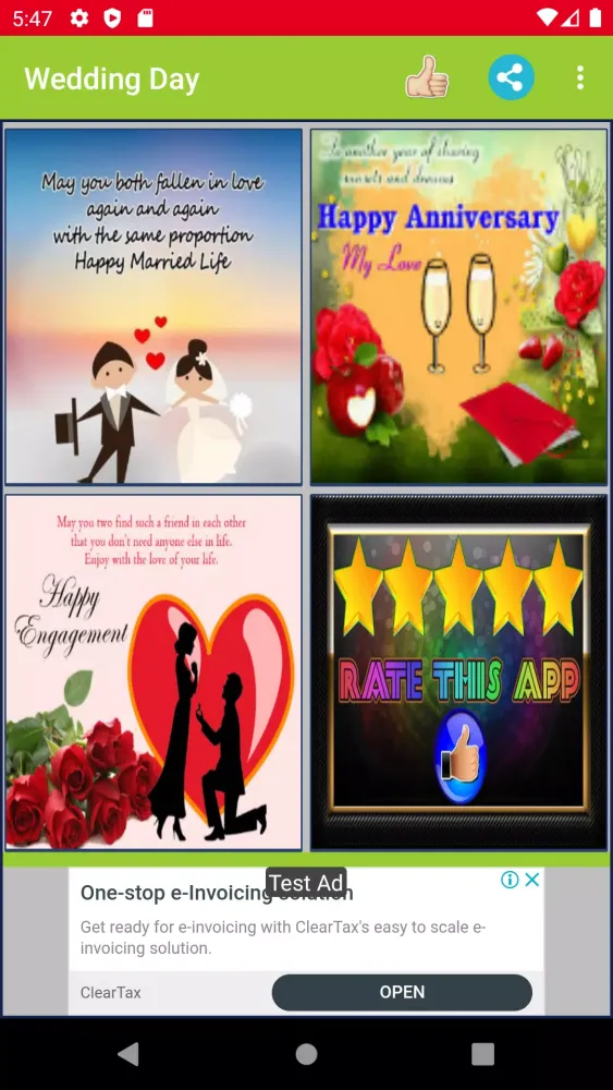 Zrzuty ekranu Happy Wedding Anniversary Wish