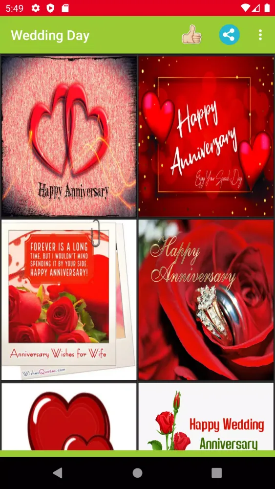 Zrzuty ekranu Happy Wedding Anniversary Wish