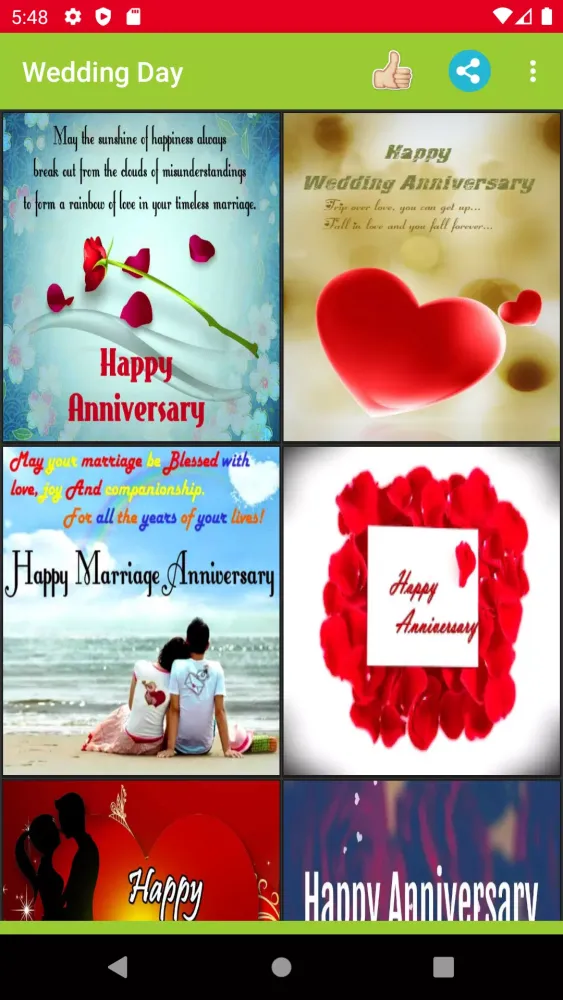 Zrzuty ekranu Happy Wedding Anniversary Wish