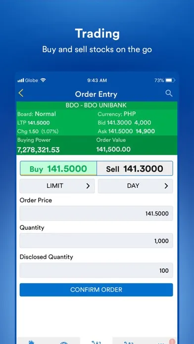 Captures d'écran de BDO Securities Mobile App