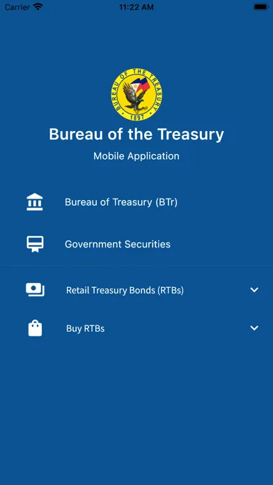 Zrzuty ekranu Bureau of the Treasury BTr PH