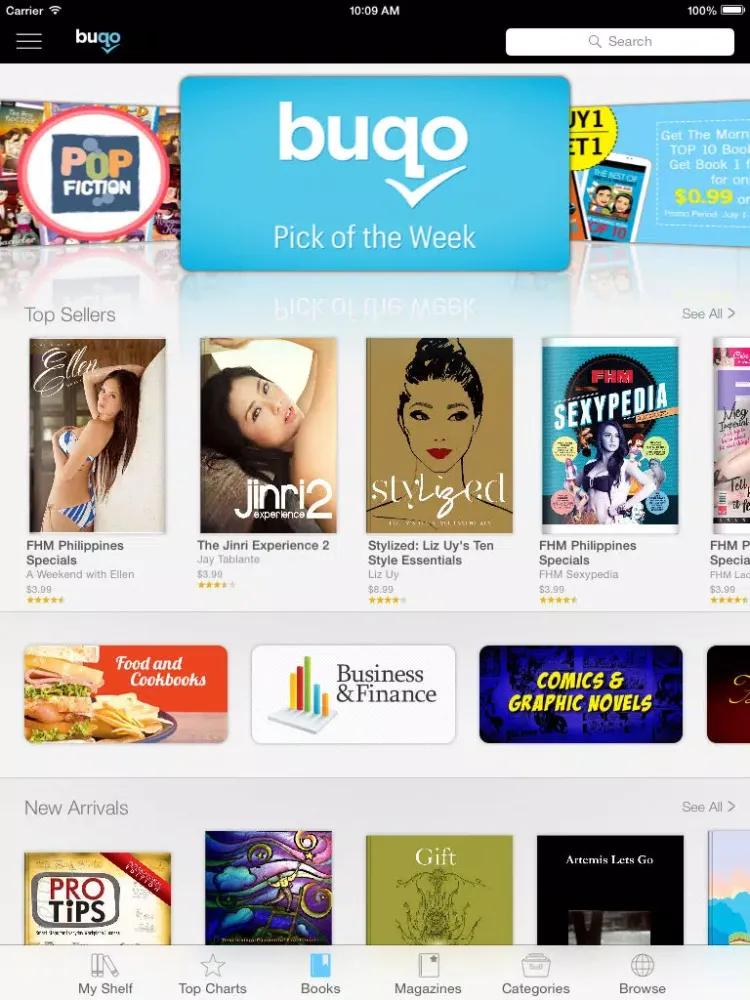 Tangkapan skrin buqo - Pinoy Digital Bookstore iPad 