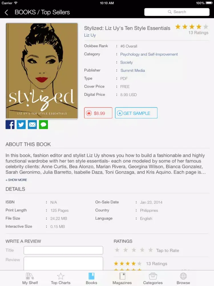 Tangkapan skrin buqo - Pinoy Digital Bookstore iPad 