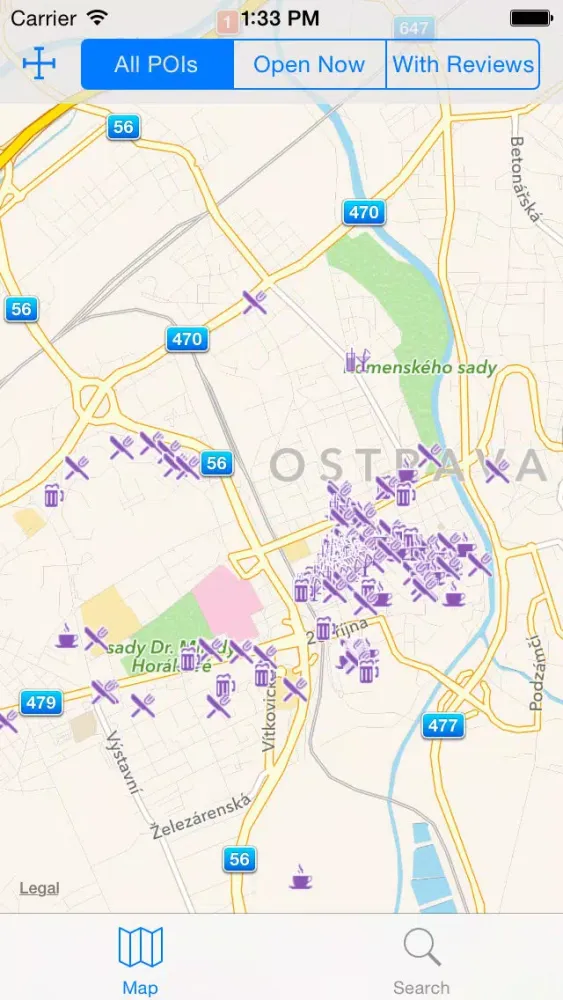 Ảnh chụp màn hình của Locinfo Ostrava