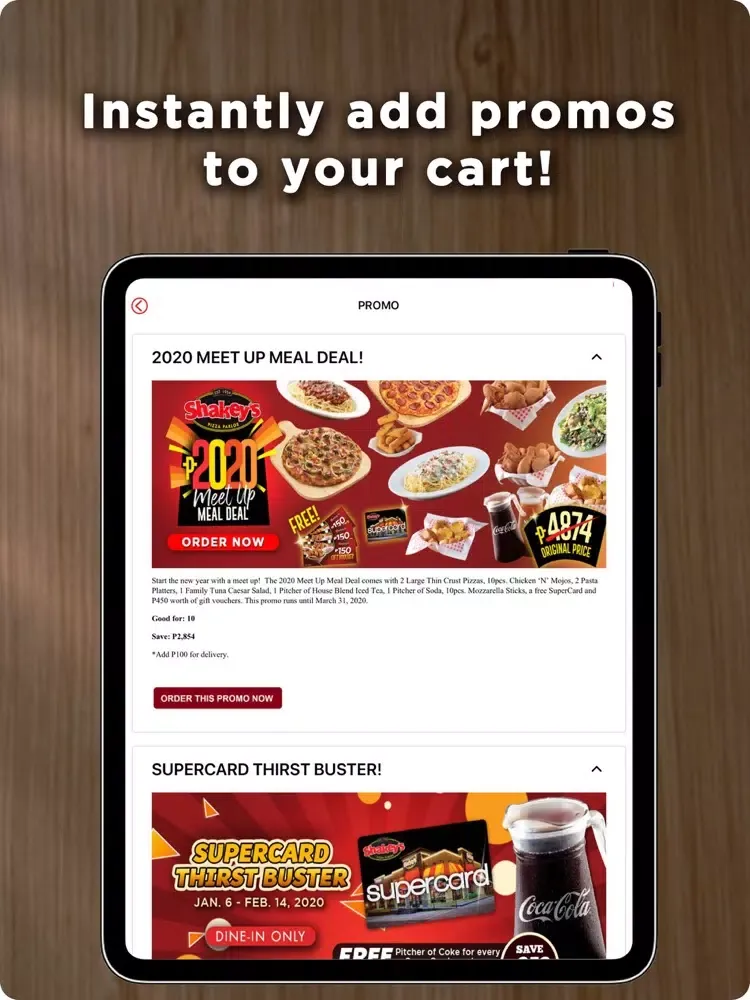 Shakey’s SuperApp iPad  स्क्रीनशॉट