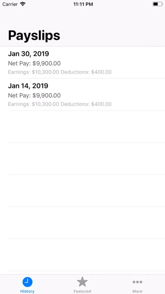 VMS Payslip Screenshots