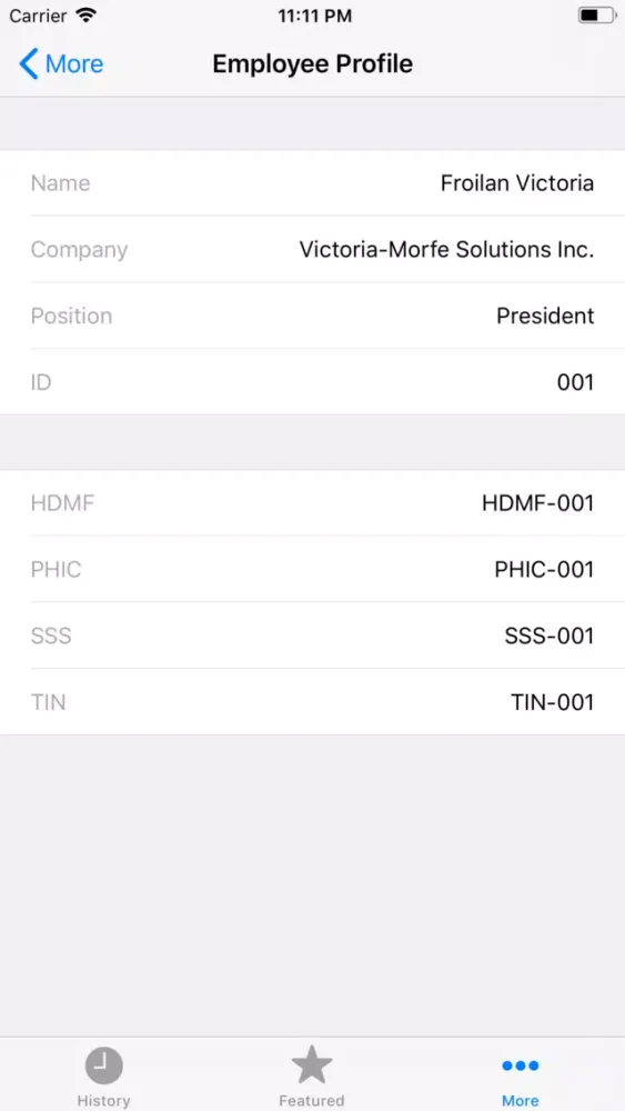 VMS Payslip Screenshots