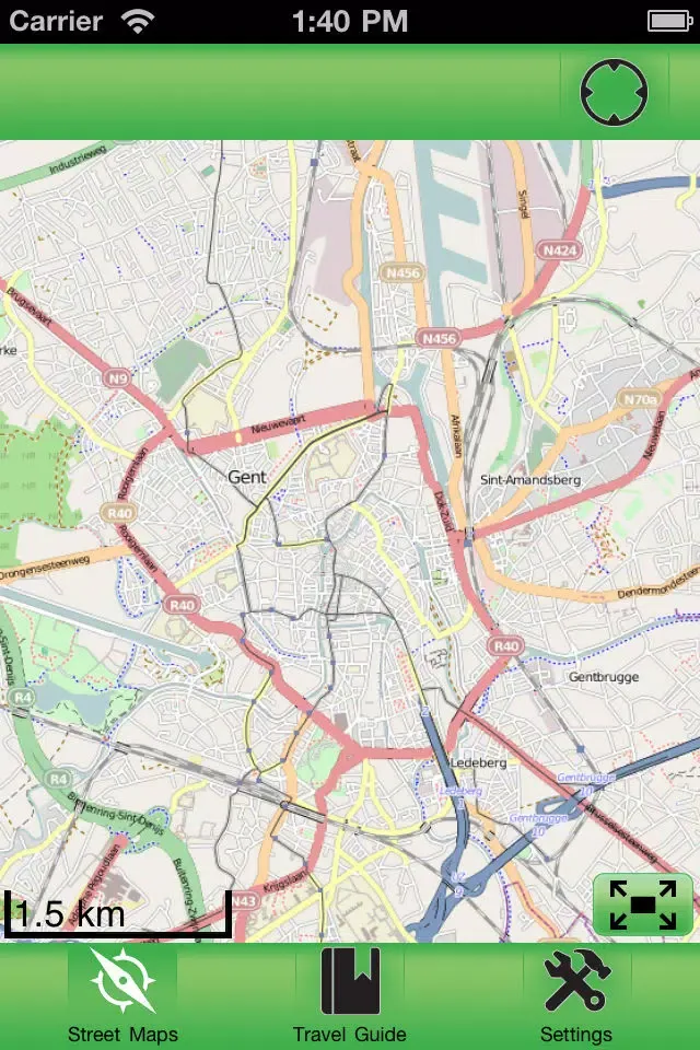 ภาพหน้าจอของ Ghent Offline Street Map