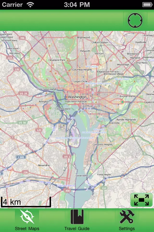 Washington DC Offline Street Map Screenshots