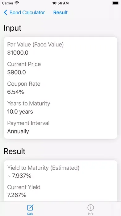 Ảnh chụp màn hình của Bond Calculator - Calc