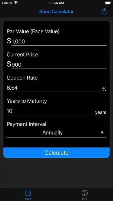 Ảnh chụp màn hình của Bond Calculator - Calc