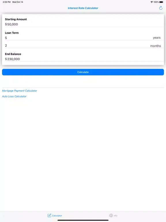 تصاویر Interest Rate Calculator - IR iPad 