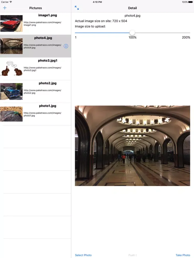 pushMyPics iPad  Screenshots