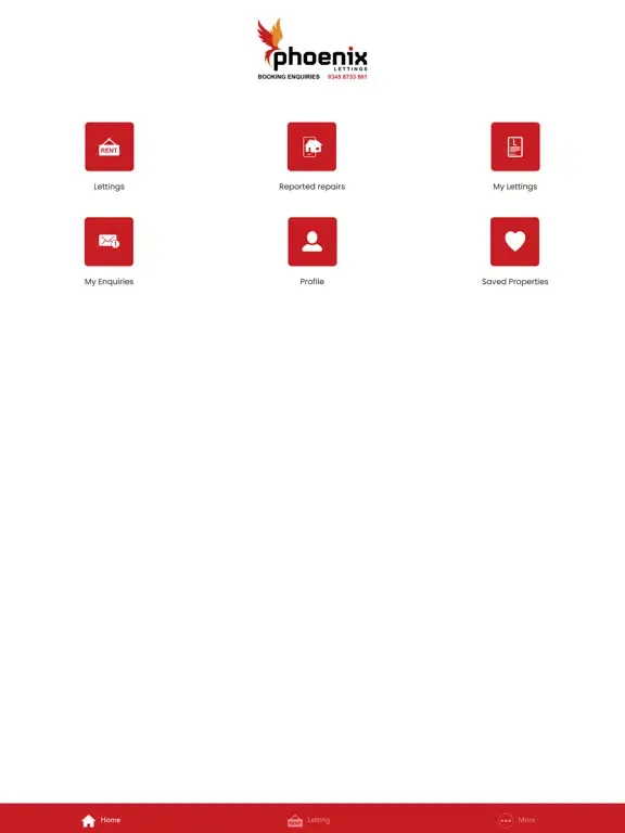 Tangkapan skrin Phoenix Lettings iPad