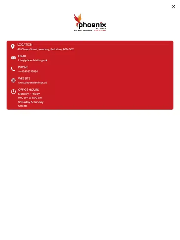 Tangkapan skrin Phoenix Lettings iPad