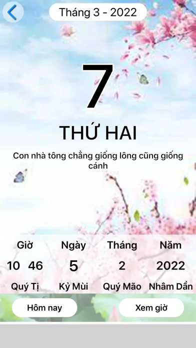 Capturas de tela do Lịch Phong Thuỷ