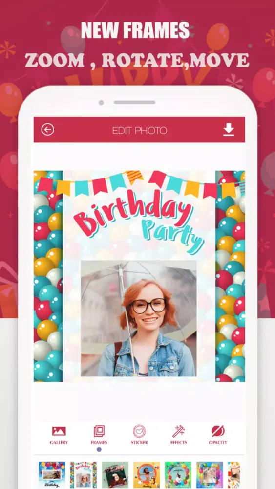 Captures d'écran de Happy Birthday Photo Frames Maker and Photo Frames