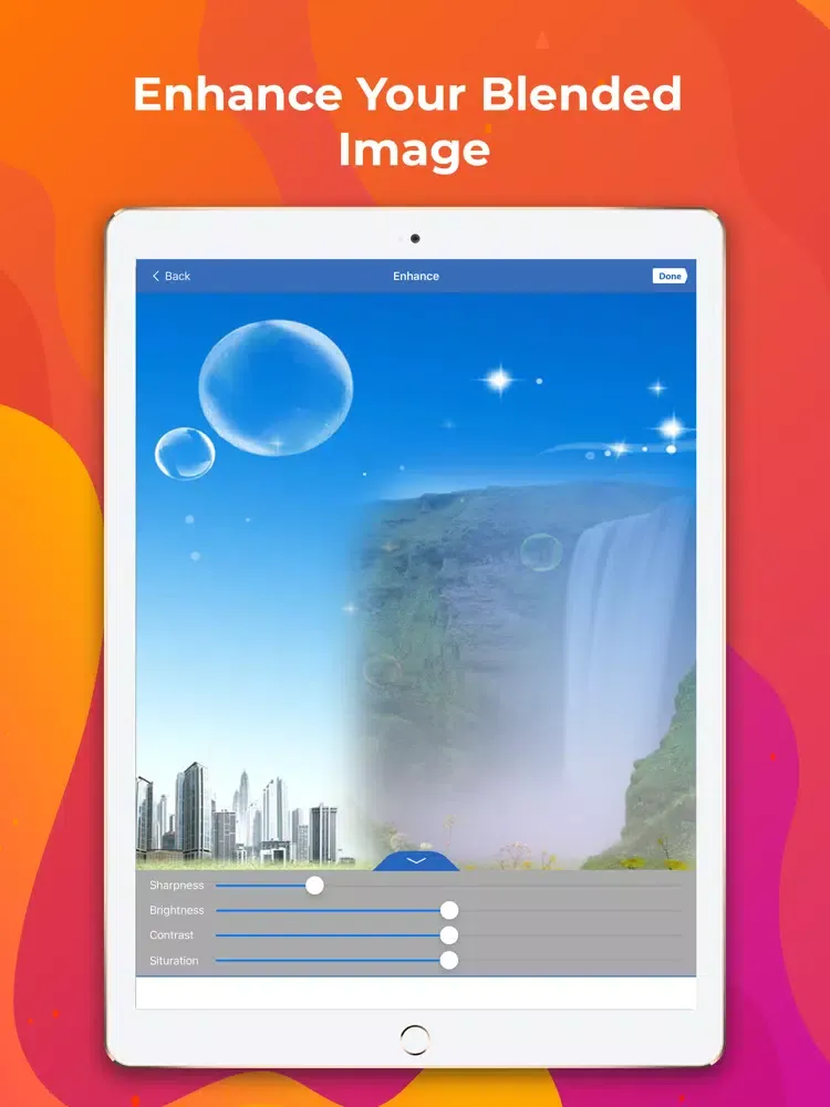 Capturas de tela do Photo Mixer/ Blender iPad 
