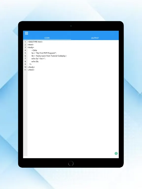 PHP editor - instant output iPad Ekran Görüntüleri