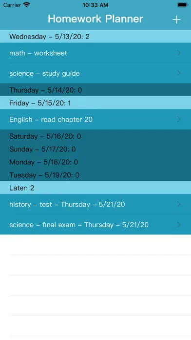 HW Planner Screenshots