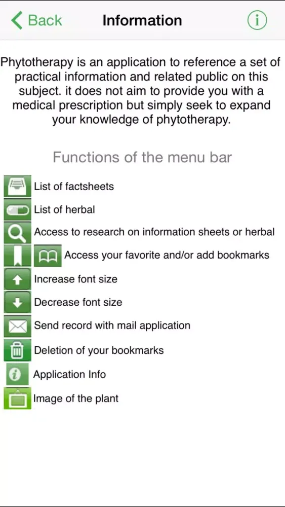 Captures d'écran de Phytotherapy