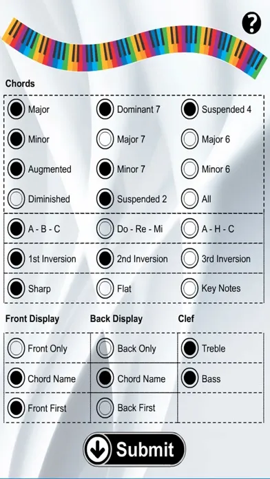Piano Chords Flash Cards 스크린샷