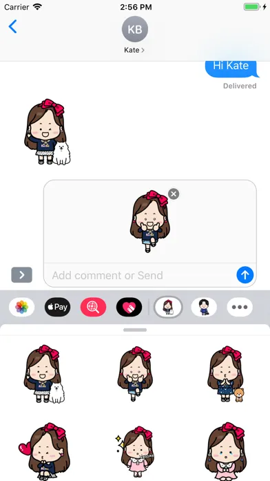 Tangkapan skrin iSticker PiPi Girl