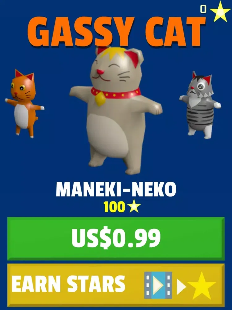 Tangkapan layar Gassy Cat iPad 