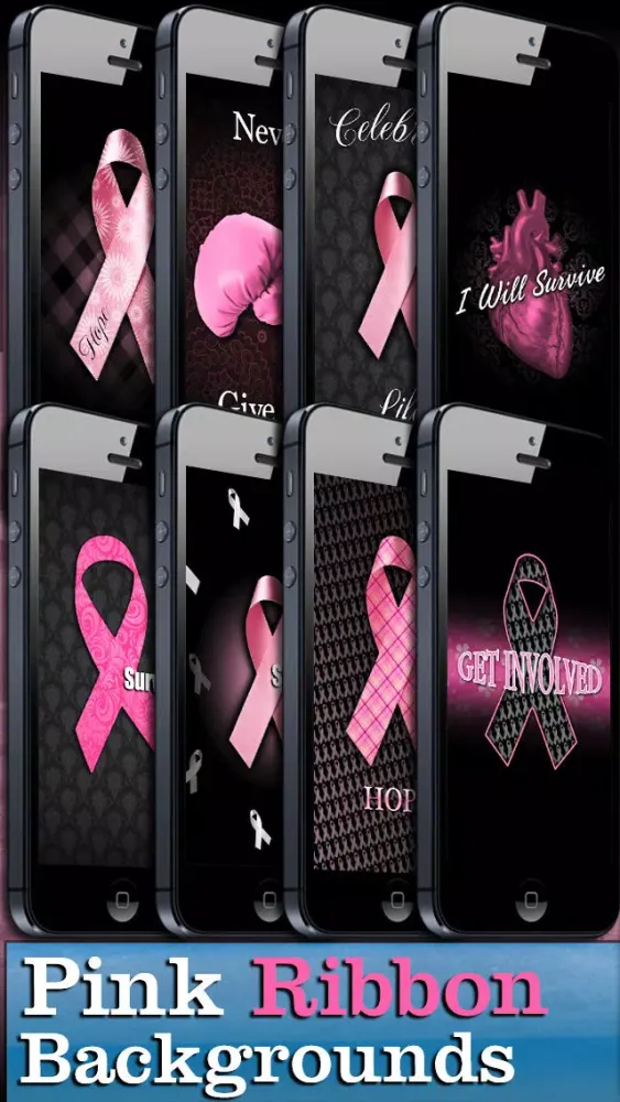 Pink Ribbon (Breast Cancer) Wallpaper FREE! - Backgrounds & Lockscreens應用截圖