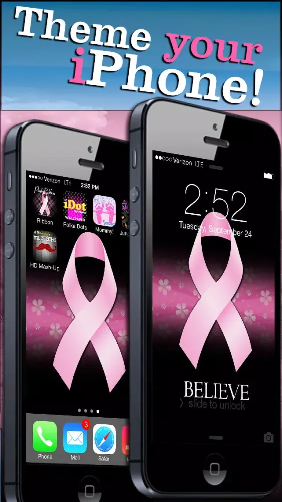 Pink Ribbon (Breast Cancer) Wallpaper FREE! - Backgrounds & Lockscreens應用截圖
