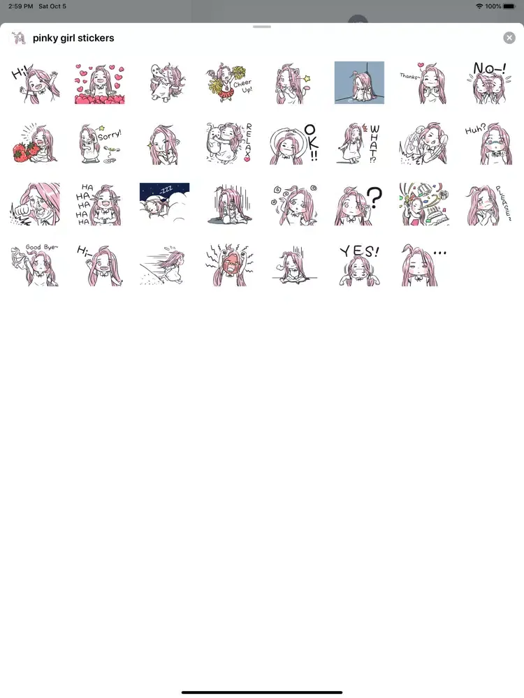 Ảnh chụp màn hình của Pinky Girl Stickers iPad 