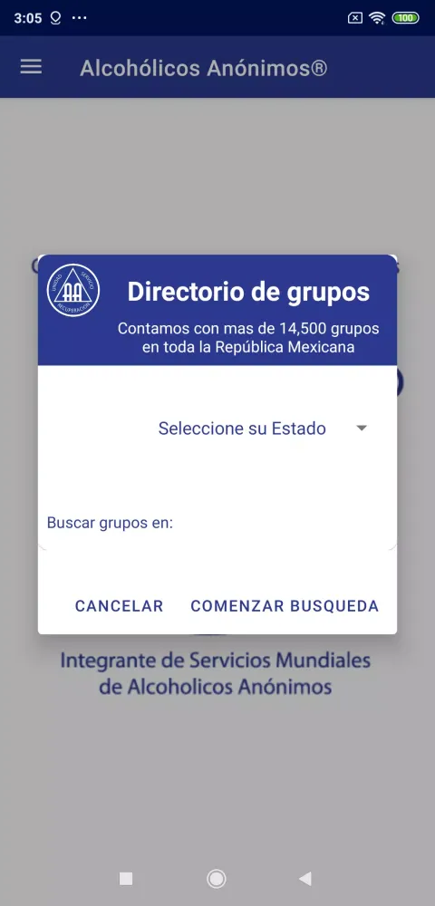 Screenshot di A.A. Reflexiones Diarias
