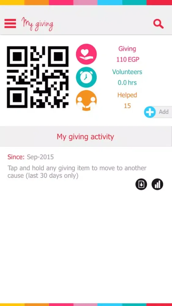 Ảnh chụp màn hình của Sharity App