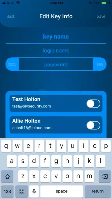 PIV Password スクリーンショット