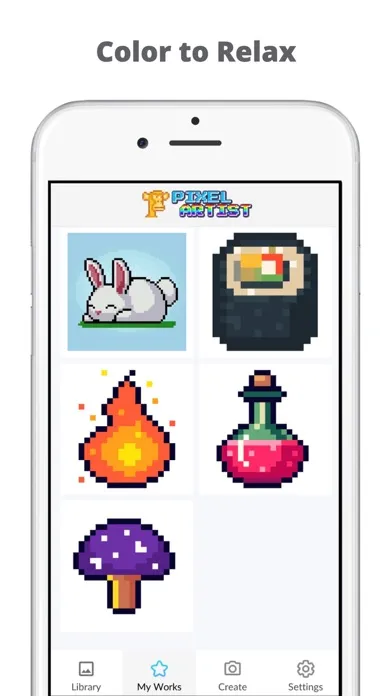 Pixel by number Color art game スクリーンショット
