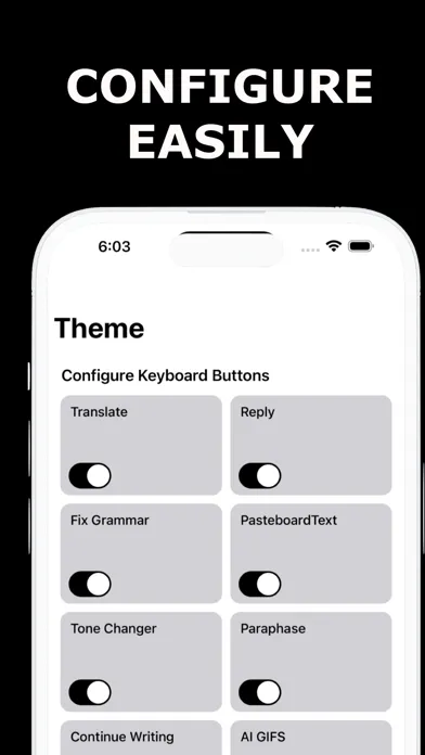 Capturas de tela do AI Keyboard App: TypeGenius