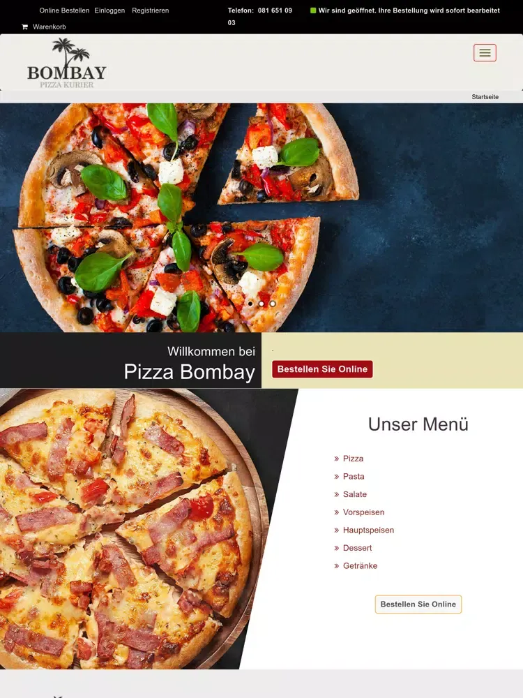 Bombay Pizza Kurier iPad  سکرین شاٹس