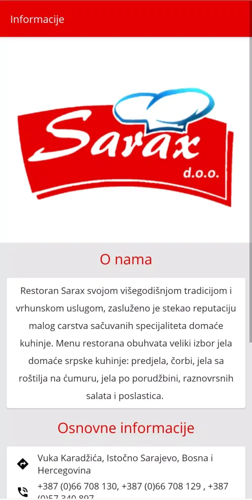 Captures d'écran de Restoran Sarax Lukavica