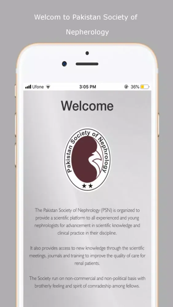 Capturas de tela do Pakistan Society of Nephrology