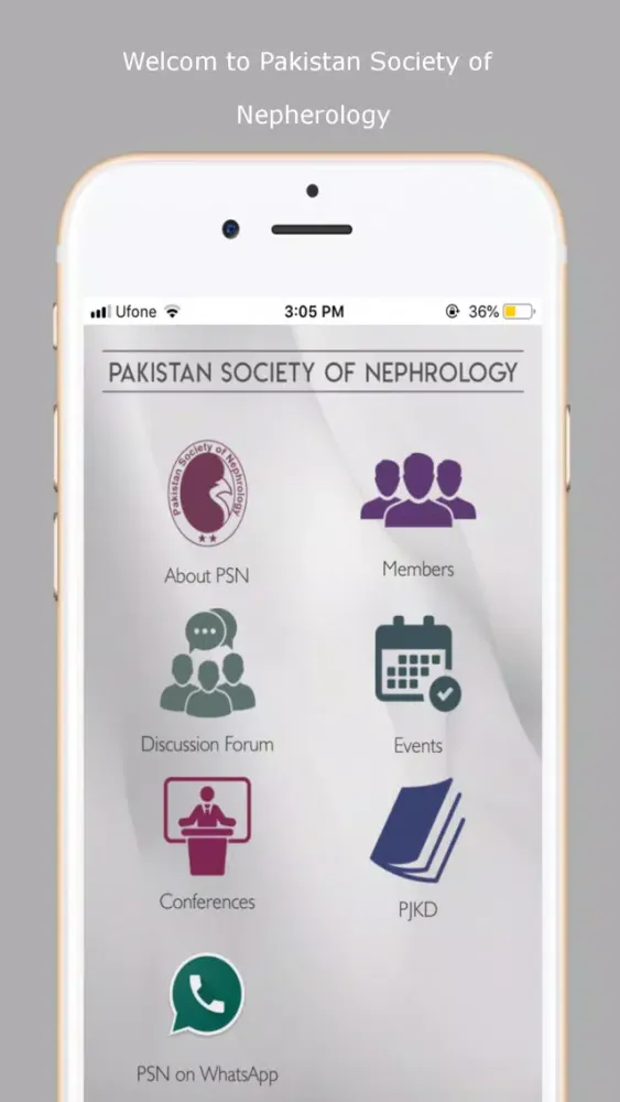 Capturas de tela do Pakistan Society of Nephrology