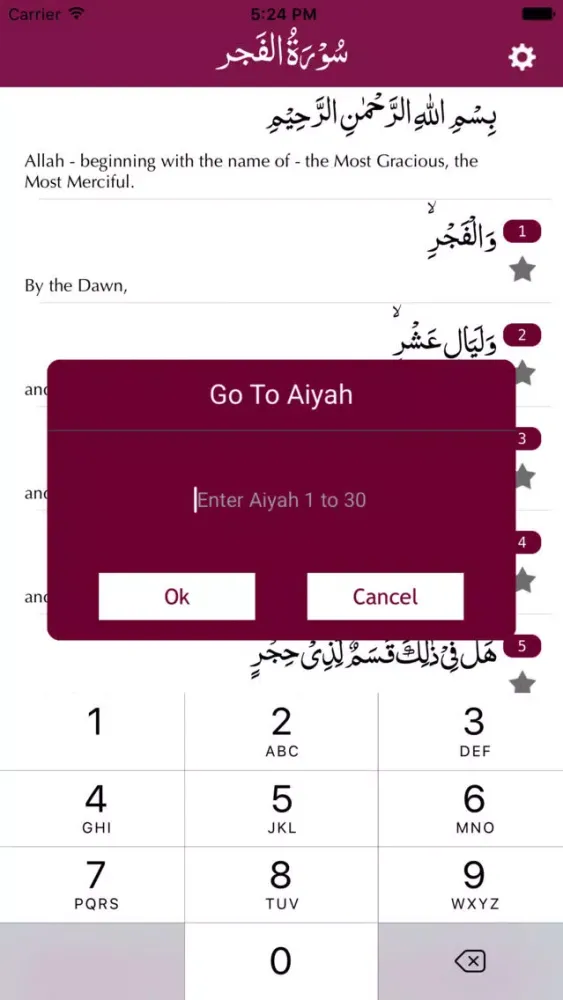 Zrzuty ekranu Surah Al Fajar