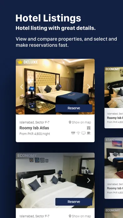 Roomy.pk Hotels Screenshots