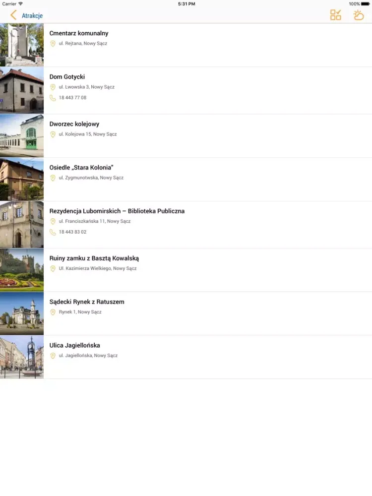 Zrzuty ekranu Nowy Sącz iPad 