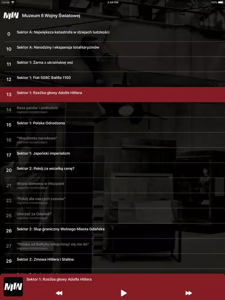 Capturas de tela do Museum of the Second World War iPad 