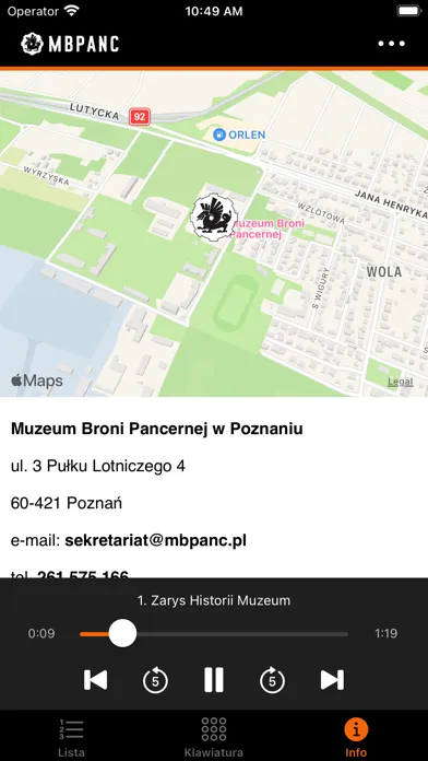 Ảnh chụp màn hình của MUZEUM BRONI PANCERNEJ-POZNAŃ